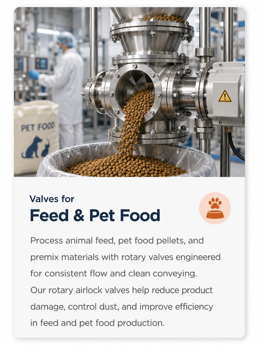 Rotary Airlock Valves for Feed & Pet Food Production