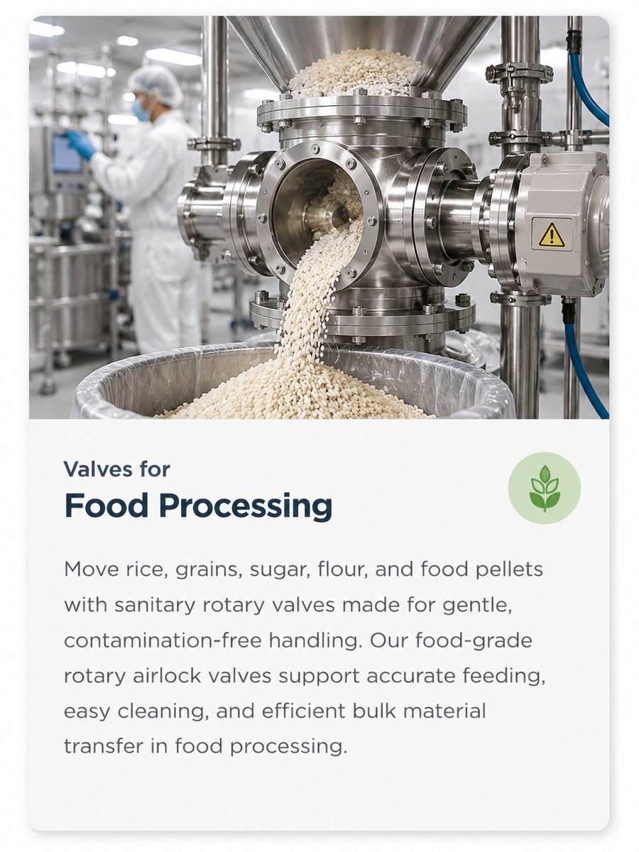 Food-Grade Rotary Airlock Valves for Bulk Material Handling